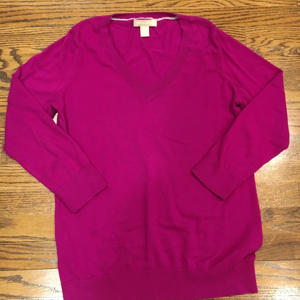 Banana Republic Fuschia Silk Blend Sweater, S